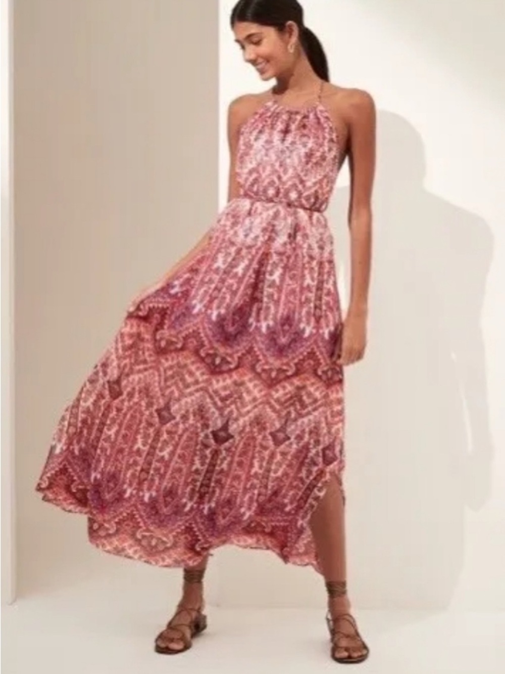 Banana Republic Paisley Pink Maxi Dress